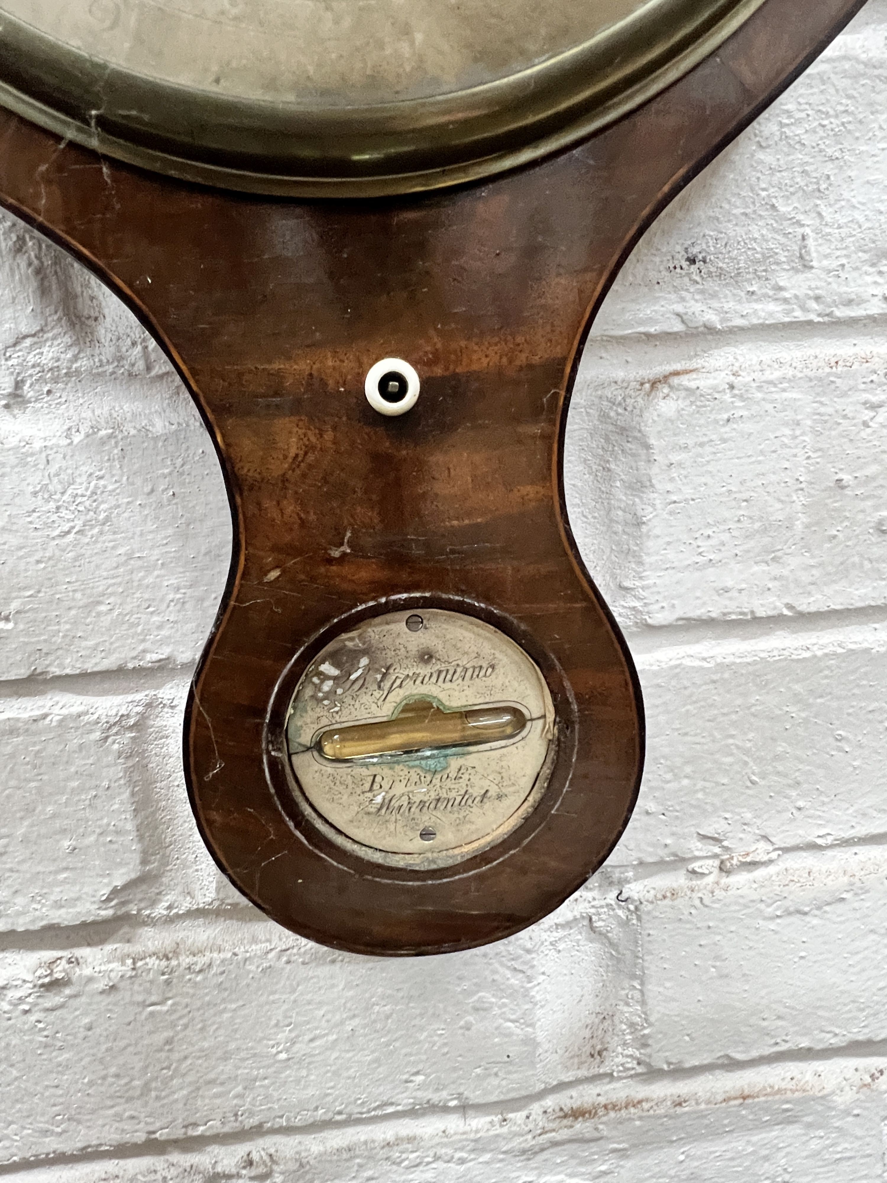 A 19th century mahogany wheel barometer, height 98cm